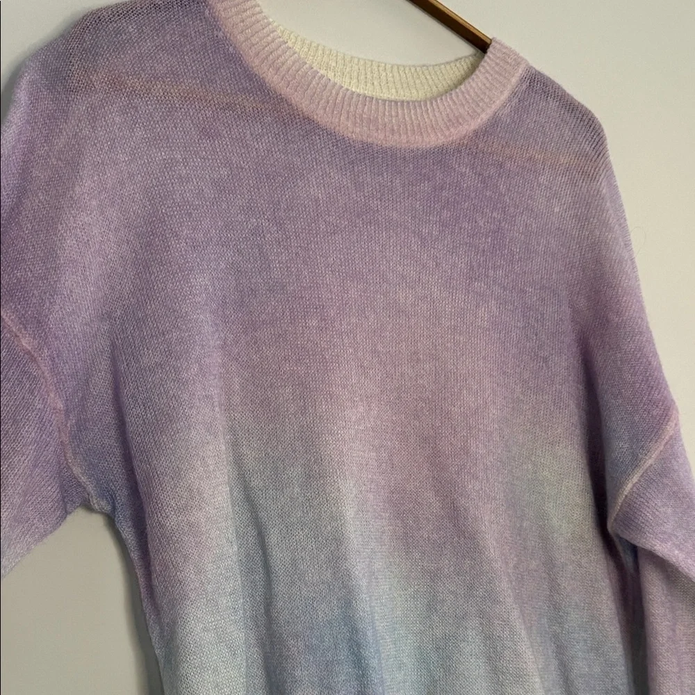 Wool and Mohair Elegant Monet Gradient Women's Sweater - Picture 3 of 6